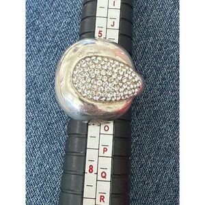 Sterling Silver 925 Rhinestone Size 6 Statement Ring #471